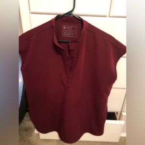 FIGS Maroon Rafaela Oversized Scrub Top - Size Medium